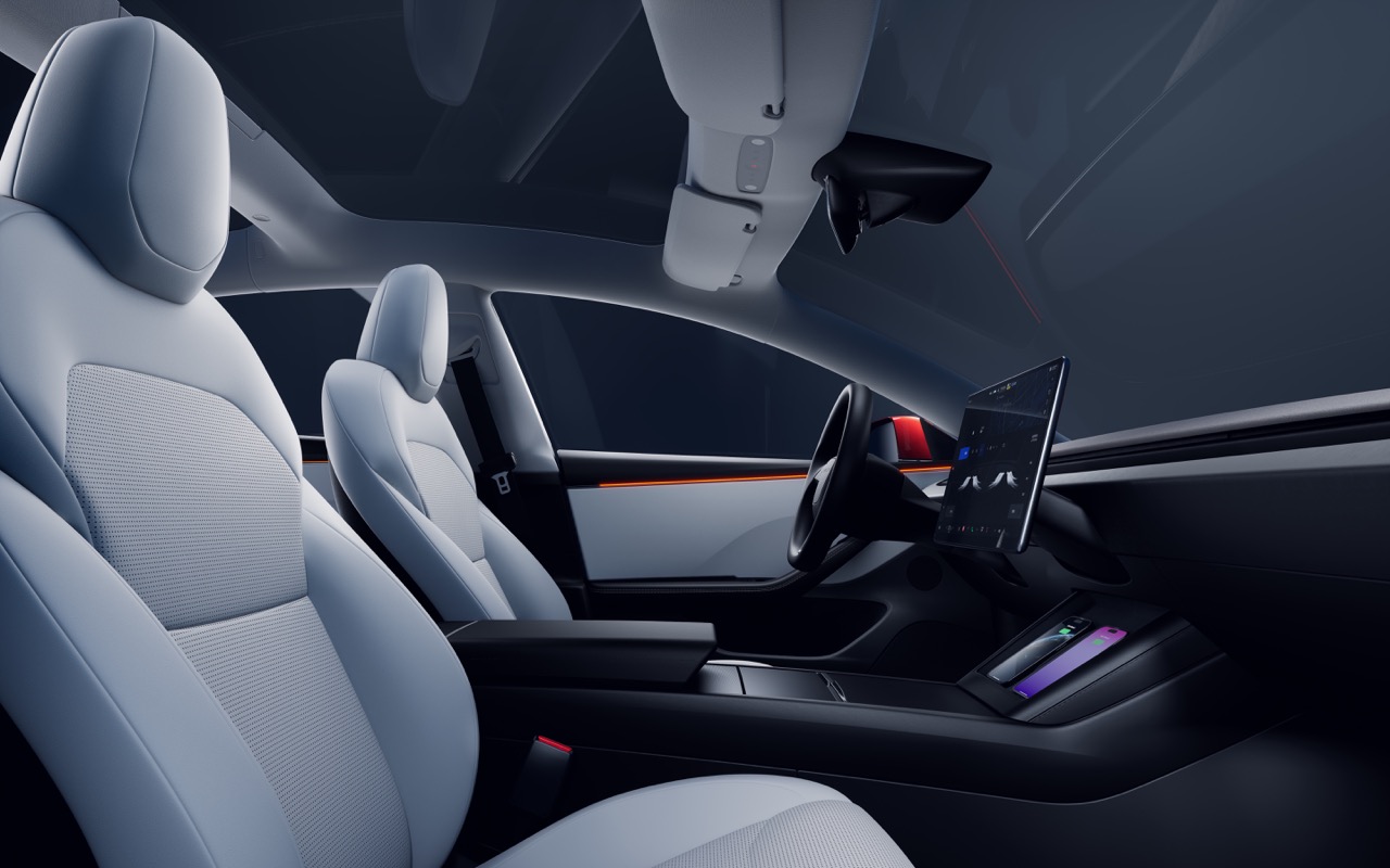 「ベンチレーテッドシート」搭載の新型モデル３ (Source: Tesla Inc.）