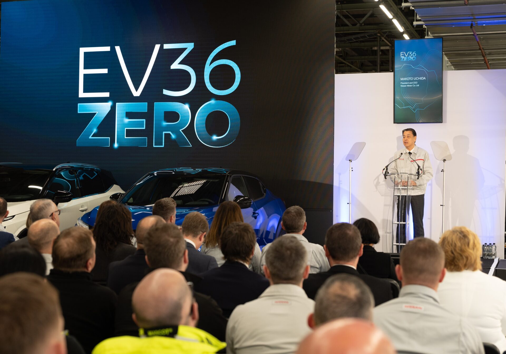 「EV36Zero」について語る日産の内田誠社長兼CEO
