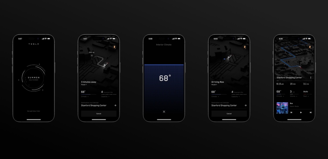 テスラが開発しているロボタクシーアプリ（出典：2024 Q1 Quarterly Update Deck）