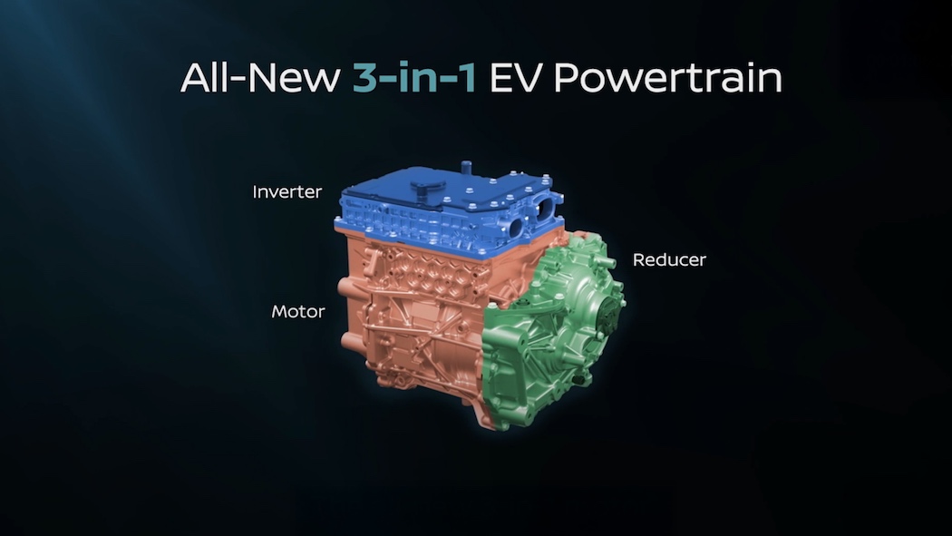 新型リーフは、新開発の電動パワートレイン「3-in-1」を初採用