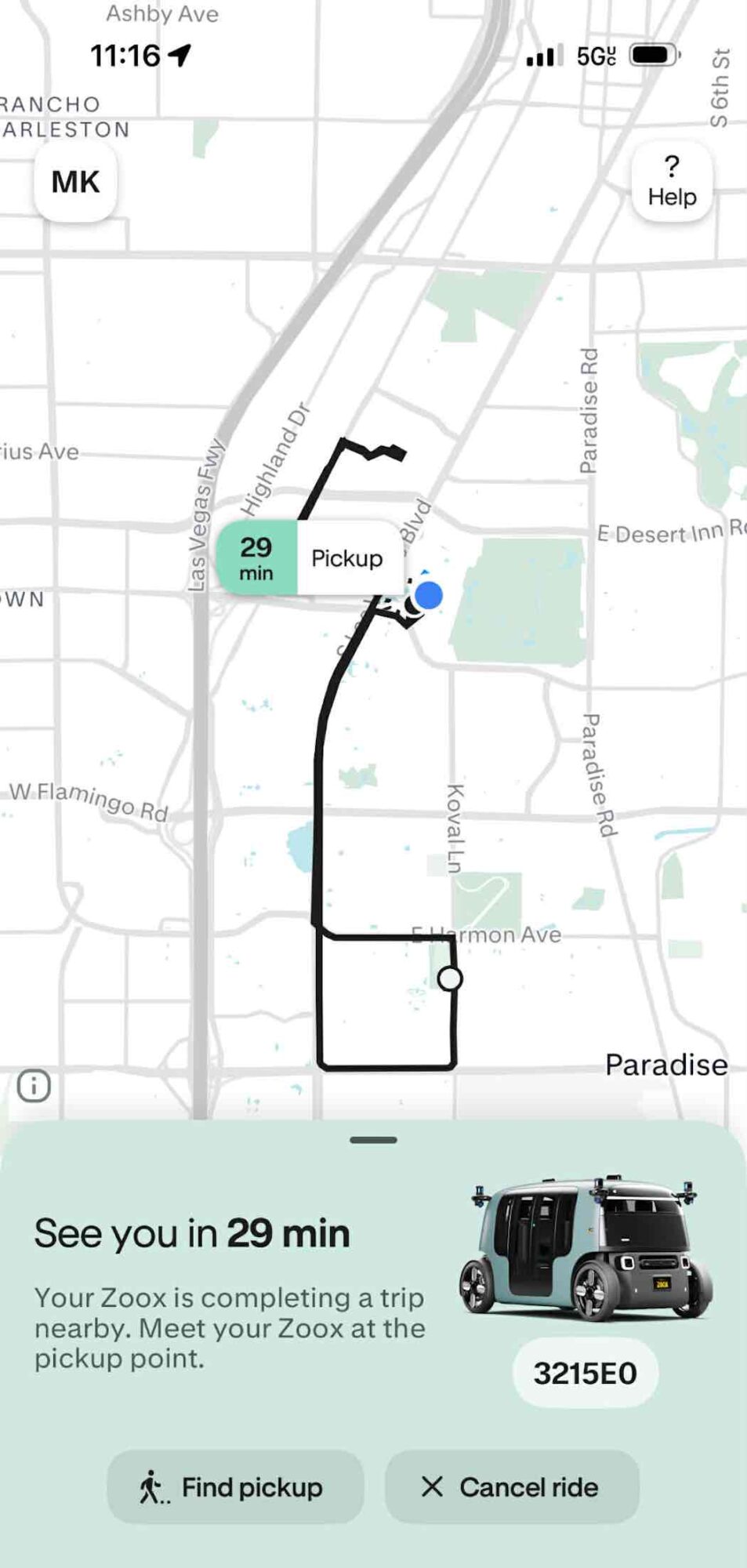 Zooxの専用アプリ