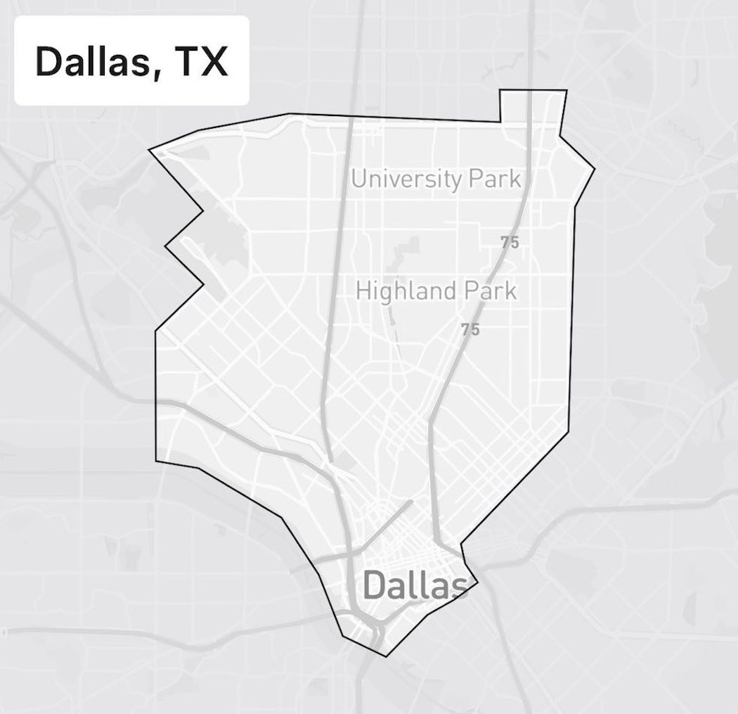 ダラスでのサービスエリア